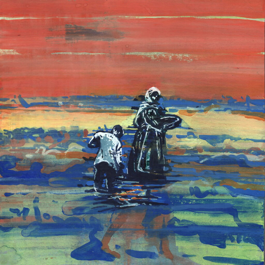 "On the Field ",2022 ,Gouache on Paper,20X20cm
